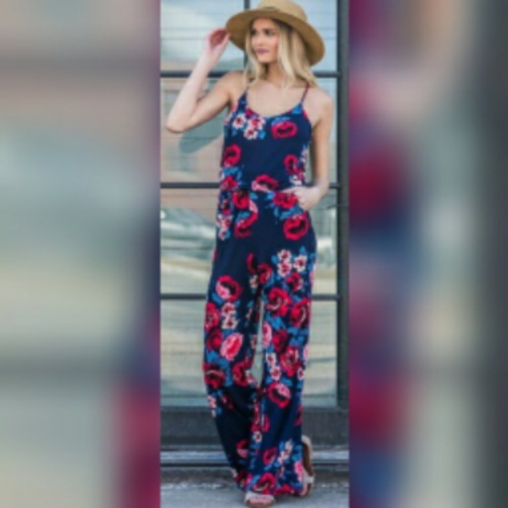Floral Spaghetti Strap Romper